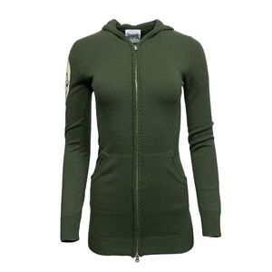 Royalty by Raw7 Women's Cashmere Hoodie Triple Skulls - Green